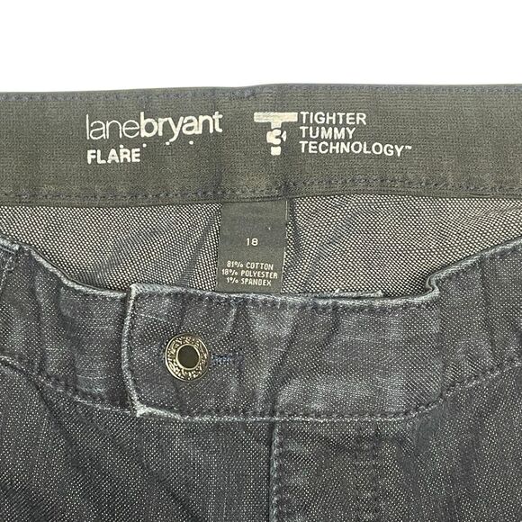 Lane Bryant Dark Denim Tighter Tummy Flare Trousers - Picture 3 of 7
